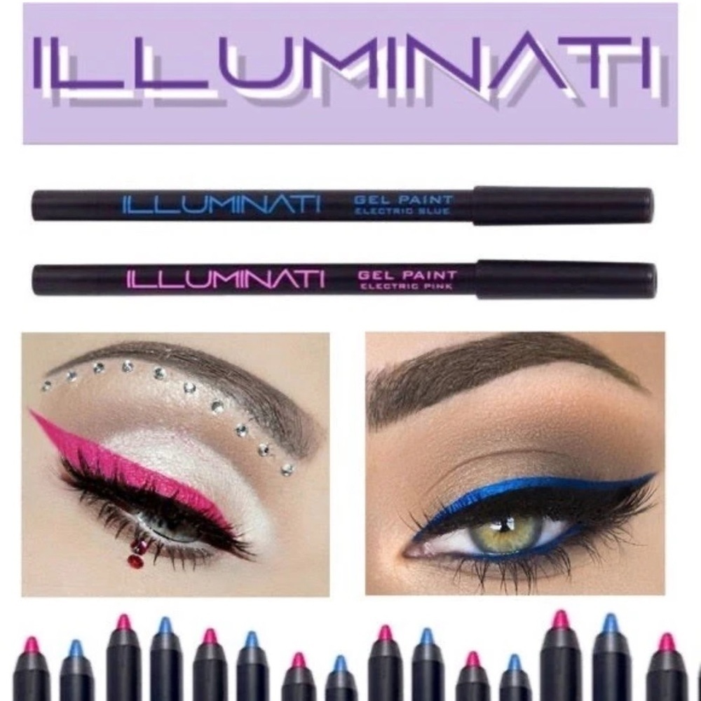 New/Sealed Illuminati Gel Paint Eyeliner Set in Electric Pink & Electric Blue